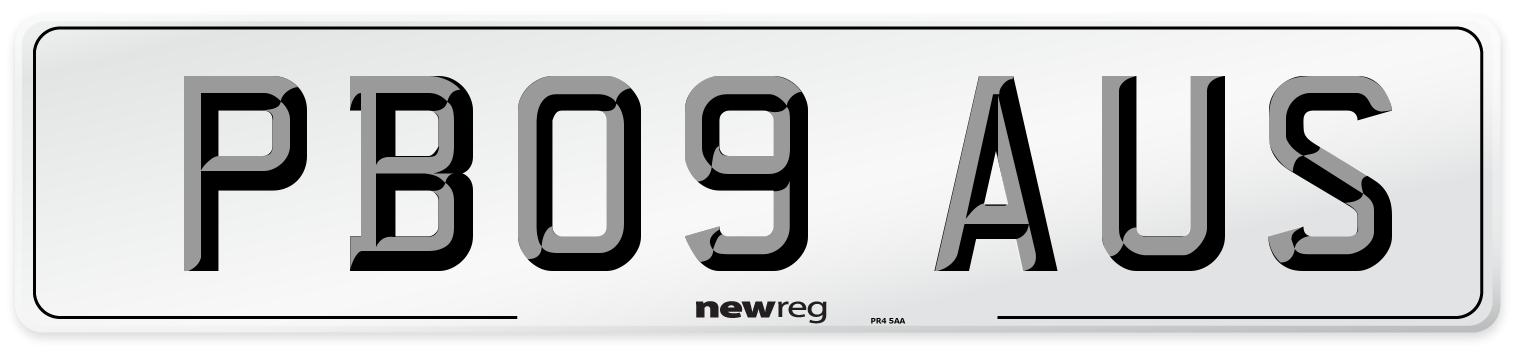 PB09 AUS Number Plate from New Reg